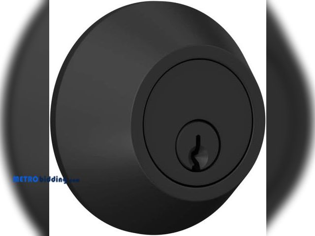 Lot 88-498376 - Lock Scout Deadbolt with Round Trim, Keyed 1 Side, Matte Black Finish