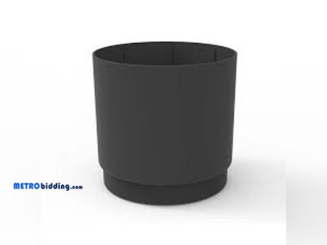 Lot 88-501352 - Vigoro Lilliana Large Black Plastic Round Planter with Drainage Holes (16.5 in. L x 15.6 in. W x 15 ...
