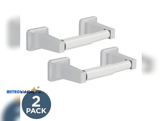 Lot 88-495465 - Franklin Brass (2-Pack) Futura Wall Mount Spring-Loaded Toilet Paper Holder Bath Hardware Accessory ...