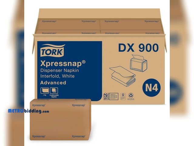 Lot 88-498120 - Tork Dx900 Xpressnap Interfold Dispenser Napkins, 1-ply, Bag-pack, 13x8 1/2, White (case Of 6, 000),