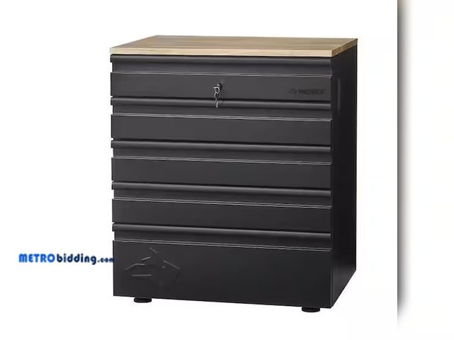 Lot 88-491584 - Husky
Extra Wide Heavy Duty Welded 18-Gauge Steel 5-Drawer Garage Base Cabinet in Black (32 in. W x ...
