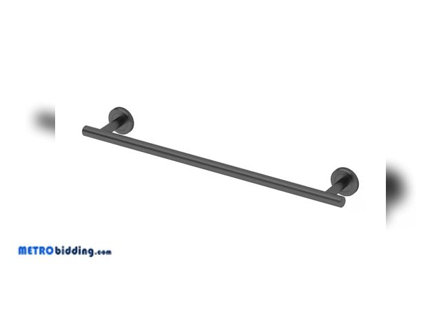 Lot 88-484329 - allen + roth Latitude 2 24-in Matte Black Wall mount Single Towel Bar
