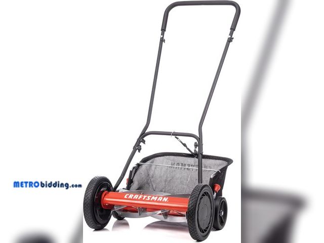 Lot 88-501699 - Craftsman 1816-16CR 16-Inch 5-Blade Push Reel Lawn Mower with Grass Catcher, Red
