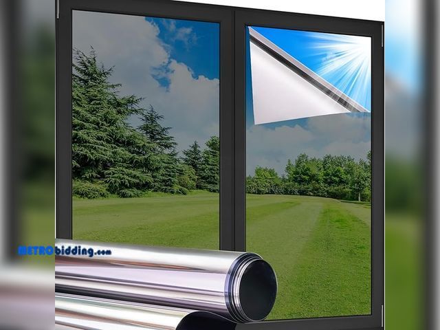 Lot 88-503417 - Coavas One Way Privacy Window Film,Reflective Home Glass Mirror Tint See Out Not in,Heat UV Blocking...