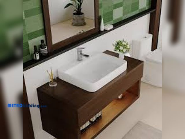 Lot 88-481091 - Eridanus Reno 24 in. W Semi-Recessed Vessel Bathroom Sink in White Vitreous China, with Faucet Hole ...