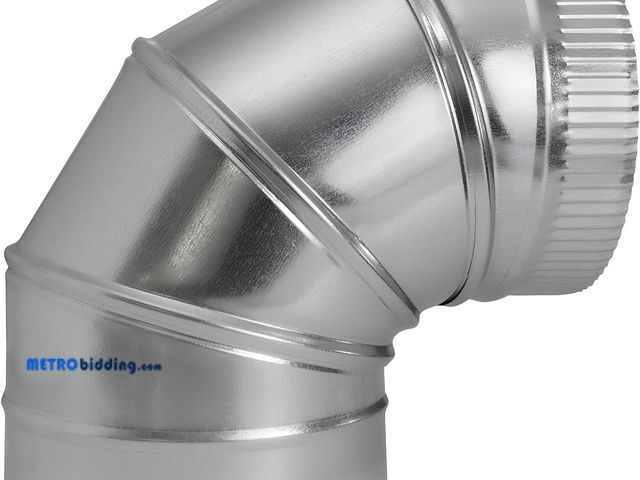 Lot 88-498342 - 3" Adjustable Duct Elbow 90 Degree HVAC - 30 Gauge Galvanized Sheet Metal Duct Connector, for Flexib...