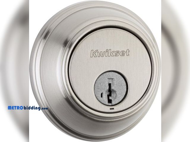 Lot 88-492027 - Kwikset 816 Key Control Deadbolt Lock, Round Satin Nickel Exterior Keyed Front Entry Door, Pick Resi...