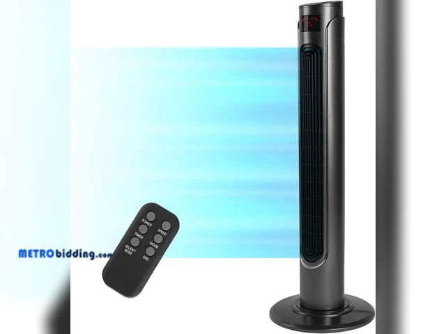 Lot 88-482525 - Utilitech 36-in Indoor Oscillating Tower Fan, in BLACK/MATTE with Remote