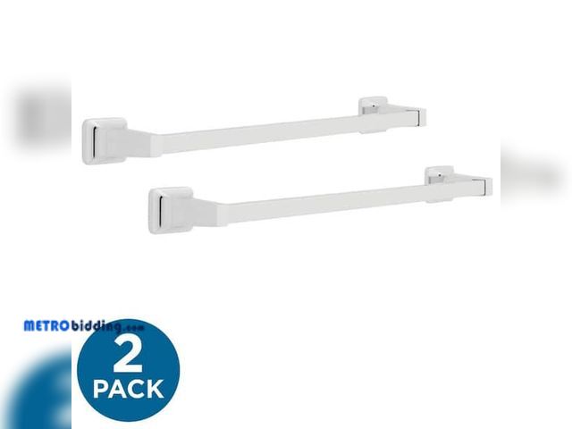Lot 88-496350 - (2-Pack) Futura 18 in. Wall Mount Towel Bar Bath Hardware Accessory in Polished Chrome