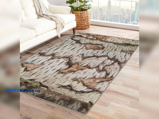 Lot 88-495588 - Birch Area Rugs 5x8 ft - Forest Carpet for Bedroom Living Room Decor, Printed Floor Large Rug for Di...