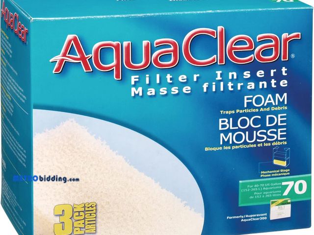 Lot 88-497585 - Aqua Clear AquaClear Foam Filter Inserts, 3 Pack – Replacement Mechanical and Biological Filter Medi...