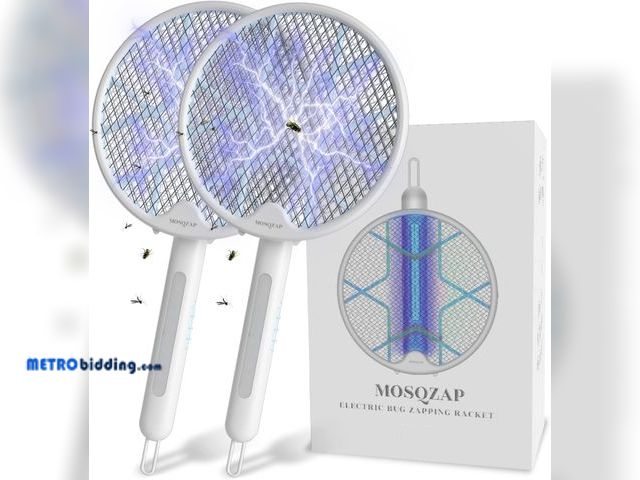 Lot 88-498306 - MOSQZAP Electric Fly Swatter 2 Pack, Foldable Bug Zapper Racket USB Rechargeable Fly Zapper Mosquito...