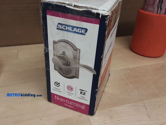 Lot 88-493995 - Schlage F170 ACC 619 CAM RH Right Handed Accent Door Lever with Camelot Trim, One Sided Non-Turning ...