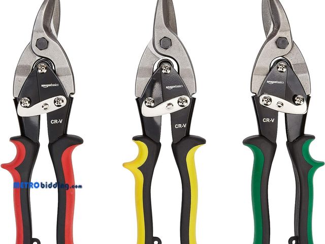 Lot 88-492040 - Amazon Basics 3-Piece Aviation Snip Set - Left, Right and Straight Cut