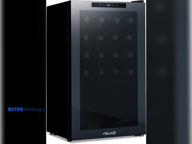 Lot 88-494357 - NewAir 20" Dual Zone Wine Fridge for 33 Bottles | Freestanding Wine Cooler Refrigerator with Glass D...
