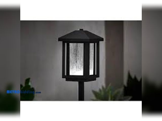 Lot 88-498115 - Hampton Bay Cairo 160 Lumen Low Voltage Square Transitional Black Integrated LED Waterproof