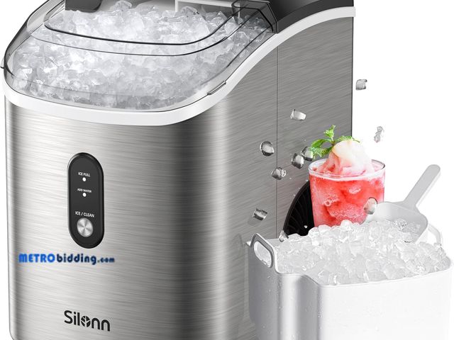 Lot 88-498520 - Nugget Ice Maker Countertop, Silonn Chewable Pellet Ice Machine with Self Cleaning Function, Pebble ...