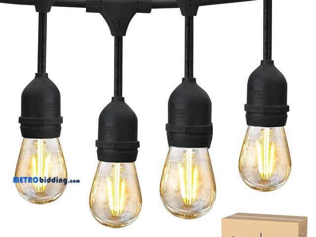 Lot 88-481404 - Harbor Breeze 48-ft Plug-in Black Outdoor String Light