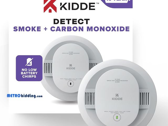 Lot 88-498368 - Kidde, 30CUD10, Smoke &amp; Carbon Monoxide Detector, 10-Year Battery Powered, LED Warning Light Ind...