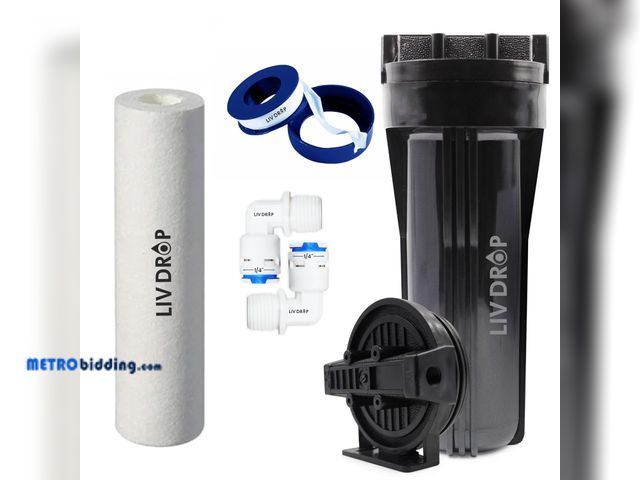 Lot 88-491462 - Black Pre Filter Housing Heavy Duty with inbuilt mounting clamp with (1/4 elbow connector) for Water...