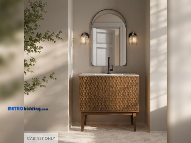 Lot 88-483569 - Bosse 36 in. Freestanding Bathroom Vanity Cabinet without Top in Brown Oak