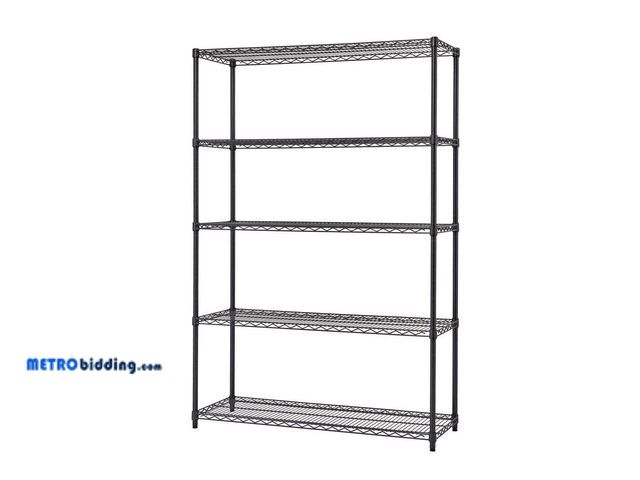 Lot 88-491980 - TRINITY Black Anthracite 5-Tier Steel Wire Shelving Unit (48 in. W x 72 in. H x 18 in. D) HTBFPBA-09...