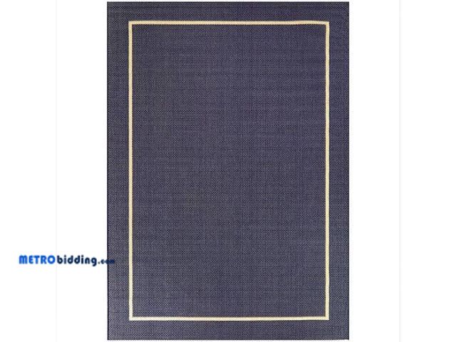 Lot 88-494374 - Hampton Bay Border Navy 8 ft. x 10 ft. Border Navy Indoor/Outdoor Area Rug