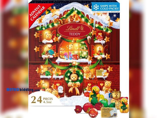 Lot 88-494322 - Lindt Red Teddy Bear &amp; Chocolate Candy Advent Calendar 250g