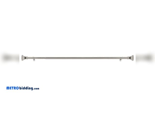 Lot 88-481423 - allen + roth 72-in To 144-in Brushed-nickel Steel Single Curtain Rod