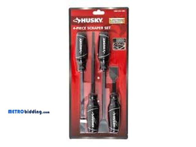 Lot 88-480488 - Husky Scraper Set (4-Piece), missing one scraper