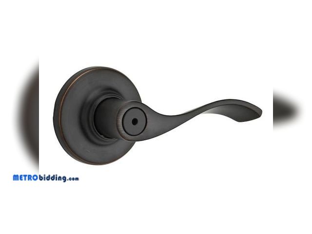 Lot 88-491843 - Kwikset Balboa Venetian Bronze Bed/Bath Door Lever 300BL 11P CP