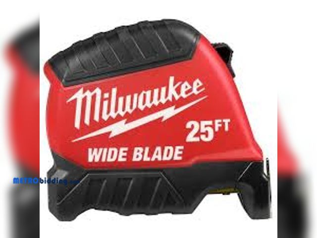 Lot 88-480465 - Milwaukee 25 ft. Wide Blade Tape Measure With 18 ft. Reach 48-22-1225 , Used