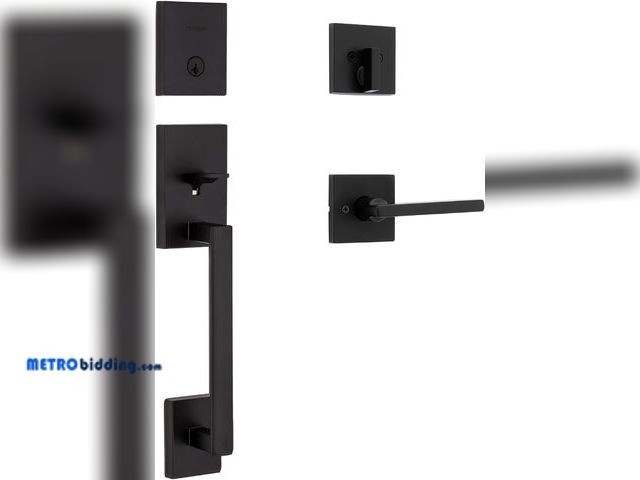 Lot 88-493950 - Kwikset San Clemente Front Door Lock Handle and Deadbolt Set, Entry Handleset Exterior with Interior...