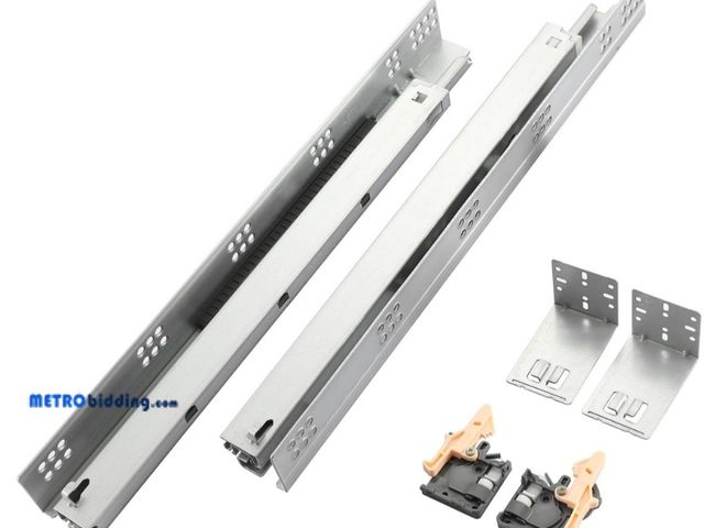 Lot 88-483161 - 6 Pairs of 18 Inch Undermount Soft Close Drawer Slides Bottom Mount Full Extension 100LB Capacity wi...