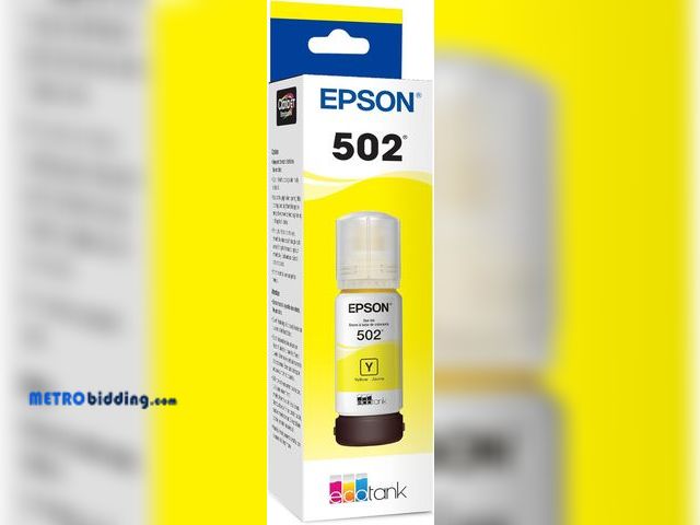 Lot 88-498360 - EPSON 502 EcoTank Ink Ultra-high Capacity Bottle Yellow Works with ET-2750, ET-2760, ET-2850, ET-375...