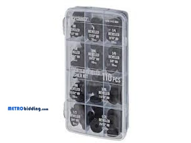 Lot 88-495669 - Everbilt Beveled Rubber Washer Pro Assortment Kit (110-Pieces)