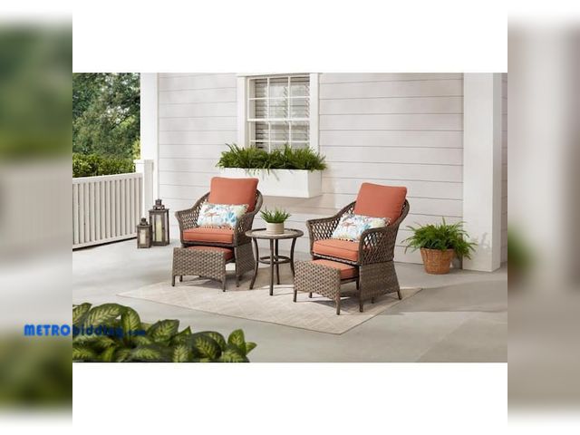 Lot 88-483551 - Hampton Bay
Valley Spring 5-Piece Wicker Patio Conversation Set with Sienna Cushions, MSRP:$499.00