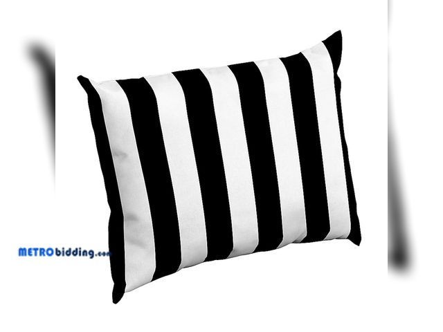 Lot 88-498403 - Arden Selections Striped Black Cabana Stripe Rectangular Throw Pillow ZQ0K325B