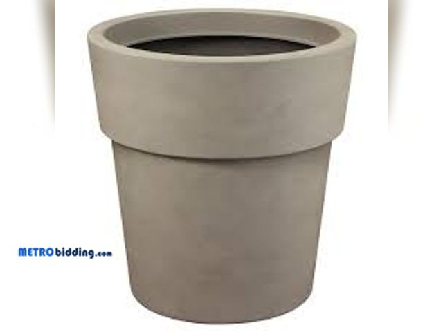 Lot 88-501348 - Vigoro Chauncey Gray Decorative High-Density Resin Planter (19 in. L x 19 in. W x 19.3 in. H)