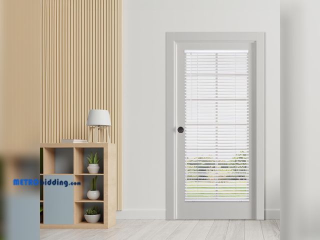 Lot 88-498283 - DEZ FURNISHINGS Cordless No Tools 1" Magnet Mini Blinds for Metal Doors, Room Darkening, 25" W x 72"...