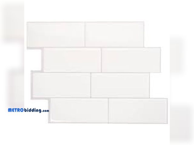 Lot 88-480445 - Smart Tiles Peel and stick backsplash Metro Campagnola tiles, Ceramic look, 11.56in. x 8.38 in white...