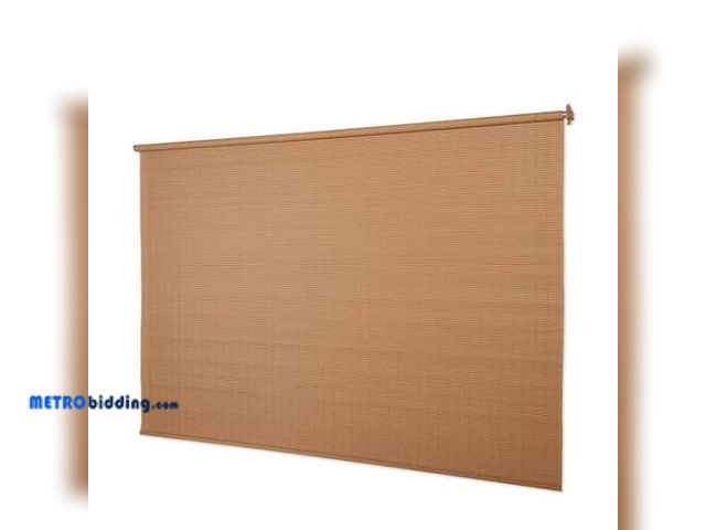Lot 88-494379 - Coolaroo Tan Wheel-Operated Light Filtering PVC Exterior Shade 96 in. W x 72 in. L 471477