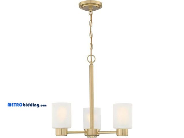 Lot 88-498195 - Westinghouse 6126900 Sylvestre Transitional Three Light Indoor Chandelier, Champagne Brass Finish, F...