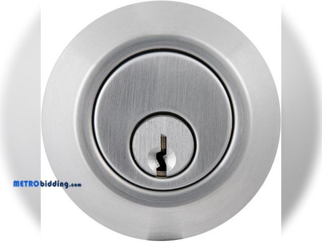 Lot 88-480029 - Universal Hardware Commercial 2-3/4 in. Single Cylinder Satin Chrome Heavy-Duty Industrial Deadbolt