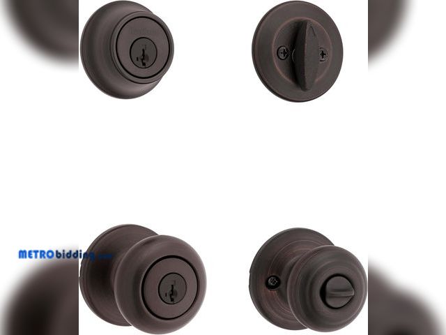 Lot 88-480384 - 690 Cove Keyed Entry Knob and Single Cylinder Deadbolt Combo Pack featuring SmartKey in Venetian Bro...