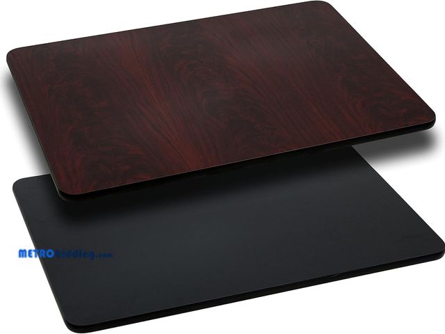 Lot 88-492812 - Flash Furniture Glenbrook 2 Pack 30'' x 48'' Rectangular Table Top with Black or Mahogany Reversible...