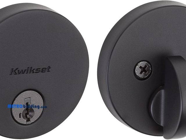 Lot 88-480425 - Kwikset 92580-007 258 Uptown Low Profile Slim Round Modern Contemporary Single Cylinder Deadbolt Doo...