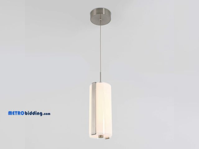 Lot 88-480449 - Artika Subway 12W LED Modern Pendant Light Fixture, Brushed Nickel Finish - Ideal for Dining Room, K...