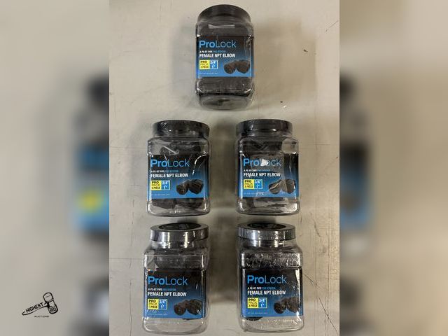 Lot 91-8157 - SHARK BITE PRO LOCK - 3/4" X 1" FEMALE NPT ELBOW - 5 NEW CONTAINERS QTY 3 IN EACH