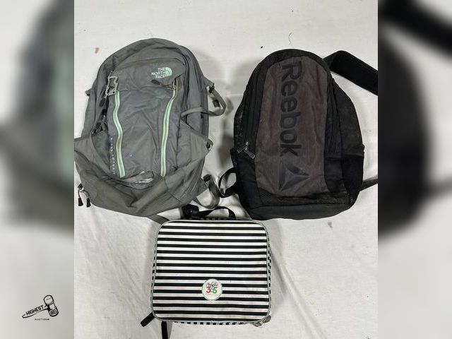 Lot 91-7755 - NORTH FACE &amp; REEBOK BACKPACKS &amp; COSMETIC BAG